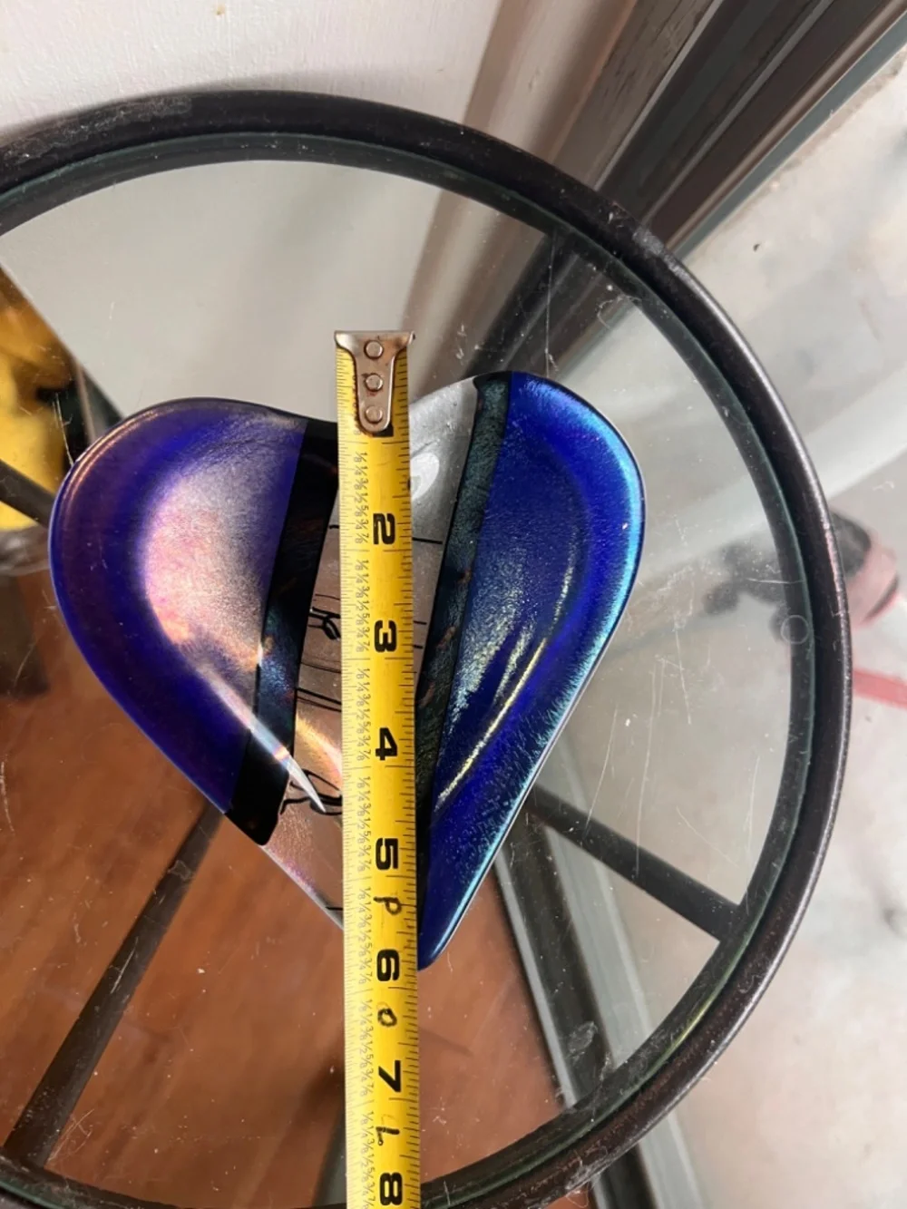 Blue Iridescent Elegant Heart with Prismatic jewelry holder